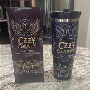 Purple Ozzy Osbourne Prince of Darkness Travel Tumbler - Commemorative 30 oz